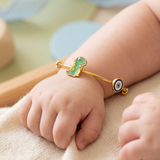 Evil-Eye-Dinosour 92.5 Silver adjustable kids bangle