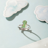 Dinosaur 92.5 silver kids adjustable ring