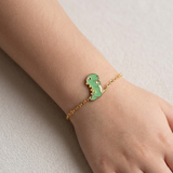 Dinosaur enamel 92.5 silver Flexible Chain Bracelet
