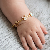 Dog-Bunny-EvilEye-Pink-92.5 Silver adjustable kids bangle