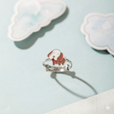 Dog 92.5 silver kids adjustable ring