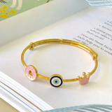 Donut-Evileye-Crown 92.5 Silver adjustable kids bangle