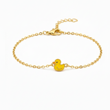 Duck enamel 92.5 silver Flexible Chain Bracelet