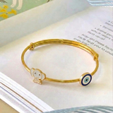 Evil-Eye-Elephant 92.5 Silver adjustable kids bangle