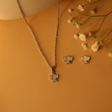 Elephant enamel 92.5 silver necklace set