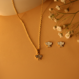 Elephant enamel 92.5 silver necklace set