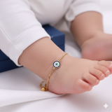 Evil eye 92.5 silver anklet for baby girl