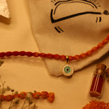Enamelled Evil eye 92.5 Silver versatile pendant rakhi