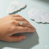Evil eye 92.5 silver kids adjustable ring