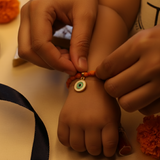 Enamelled Evil eye 92.5 Silver versatile pendant rakhi