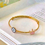 Evil-Eye-Crown 92.5 Silver adjustable kids bangle