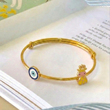 Evil-Eye-Giraffe 92.5 Silver adjustable kids bangle