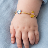 Evil-Eye-Giraffe 92.5 Silver adjustable kids bangle