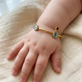 Evil-Eye-guitar 92.5 Silver adjustable kids bangle