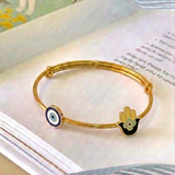 Evil-Eye-Hamsa 92.5 Silver adjustable kids bangle