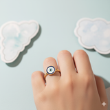Evil eye 92.5 silver kids adjustable ring