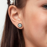 Evil eye 92.5 silver ear studs