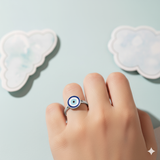 Evil eye 92.5 silver kids adjustable ring