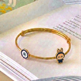Evil-Eye-Labubu 92.5 Silver adjustable kids bangle