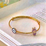 Evil-Eye-Labubu-Purple 92.5 Silver adjustable kids bangle