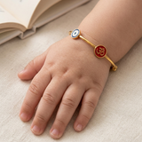 Evil-Eye-Om-Enamel-Red 92.5 Silver adjustable kids bangle