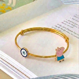Evil-Eye-Peppa-Pig 92.5 Silver adjustable kids bangle