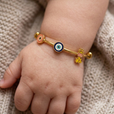 EvilEye-Pink-Evileye-Giraffe-92.5 Silver adjustable kids bangle