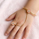Evil Eye Pink 92.5 Silver Hathphool