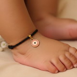 evil eye Pink black thread 92.5 silver nazarbattu