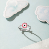 Evil eye 92.5 silver kids adjustable ring