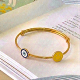 Evil-Eye-Smiley 92.5 Silver adjustable kids bangle