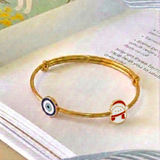 Evil-Eye-Snowman 92.5 Silver adjustable kids bangle