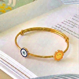 Evil-Eye-Sun 92.5 Silver adjustable kids bangle