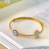 Evil-Eye-Teddy 92.5 Silver adjustable kids bangle