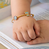 Evil-Eye-Teddy 92.5 Silver adjustable kids bangle