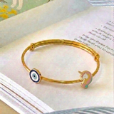 Evil-Eye-Unicorn 92.5 Silver adjustable kids bangle