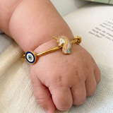 Evil-Eye-Unicorn 92.5 Silver adjustable kids bangle