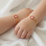 Flower Silver adjustable kids bangle