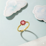 Flower 92.5 silver kids adjustable ring