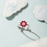 Flower 92.5 silver kids adjustable ring