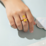 Giraffe 92.5 silver kids adjustable ring