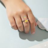 Giraffe 92.5 silver kids adjustable ring