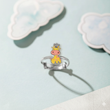 Giraffe 92.5 silver kids adjustable ring
