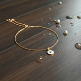 Evil eye blue 92.5 silver anklet