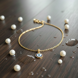 Evil eye 92.5 silver anklet