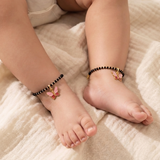 Butterfly 92.5 silver kids BlackBeads Anklet
