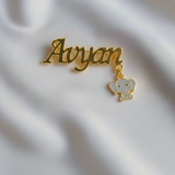 Customized name elephant 92.5 silver brooch