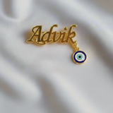 Customized name evil eye 92.5 silver brooch