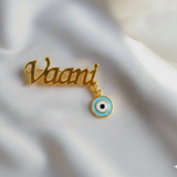 Customized name evil eye blue 92.5 silver brooch