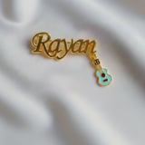 Customized name guitar 92.5 silver brooch